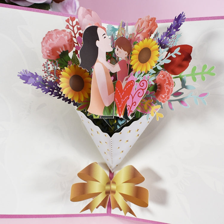 Mother Day Bouquet Greeting Card 3D Stereo Blessing And Thanksgiving Card