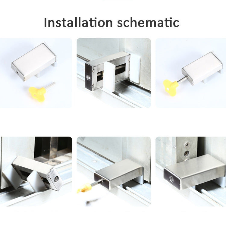 2 PCS Aluminum Screen Window Door Lock Child Protection Safety Lock Anti-theft Stopper