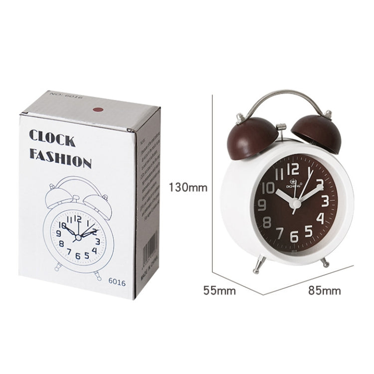 6016 Simple Bell Small Alarm Clock Students Learning Bedside Clock With Night Light