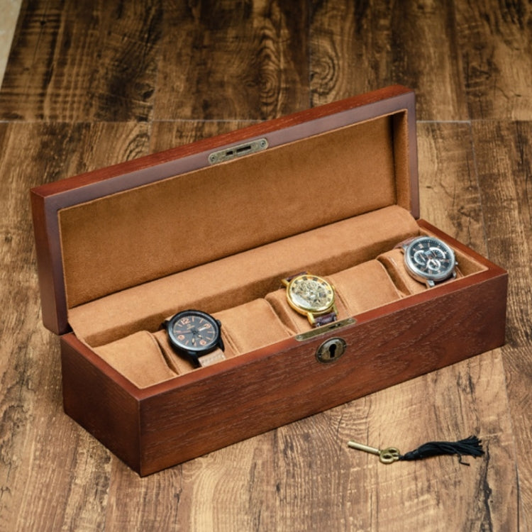 6 Slots Willow Watch Storage Box Jewelry Collection Display Box With Lock