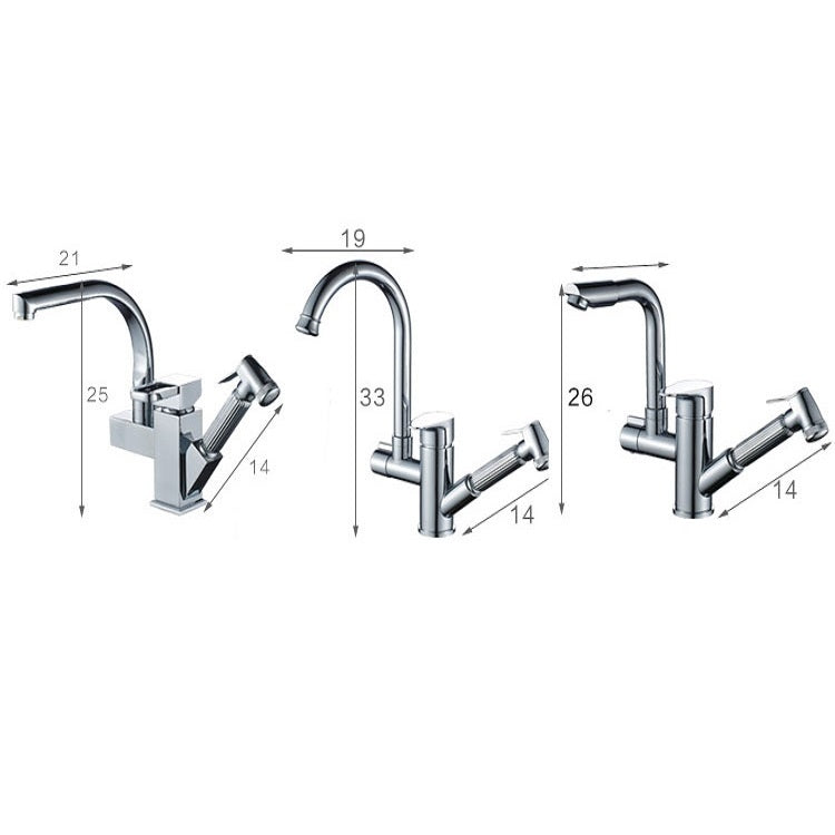 Kitchen Pull-Out Double Faucet Water Table Hot And Cold Water Faucet