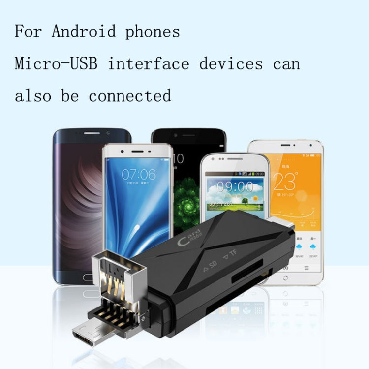 YH-109 SD/TF/Type-C/Micro USB/USB Computer PC Mobile Phone OTG Card Reader