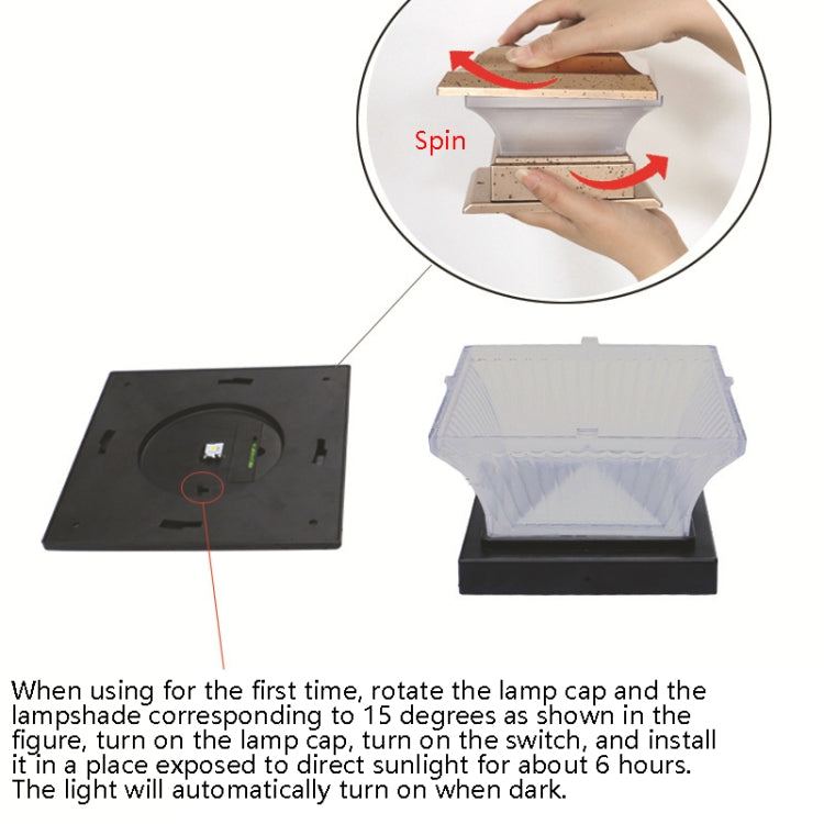 Outdoor Solar Column Lamp IP44 Waterproof Garden Fence Light Solar Street Lamp