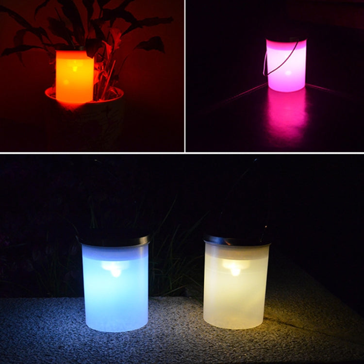 Outdoor Waterproof Solar Light Bucket Shape LED Courtyard Garden Hanging Lamp Night Light
