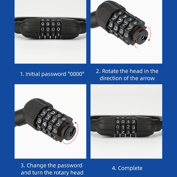 Bicycle Portable Four Password Ring Locks Outdoor Anti-Theft Lock