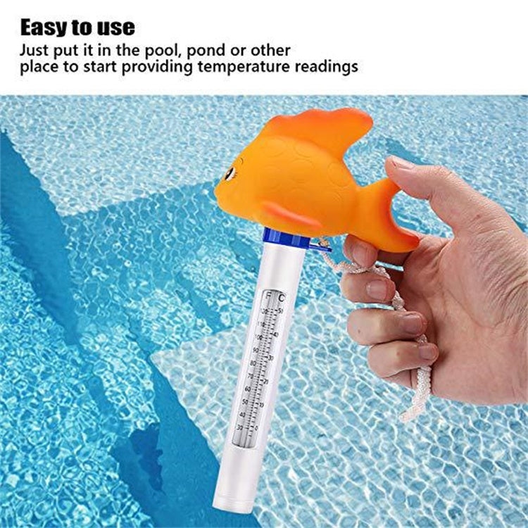 K-1020D Cartoon Yellow Gold Fish Pool Thermometer Pool Water Temperature Meter