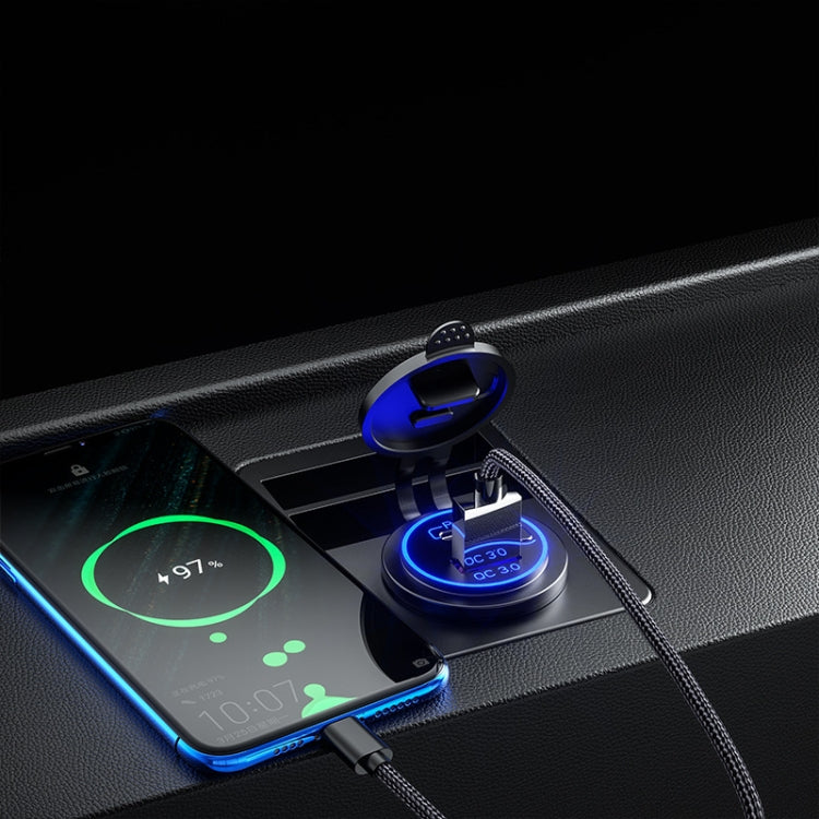 Car Motorcycle Ship Modified USB Charger Waterproof PD + QC3.0 Fast Charge