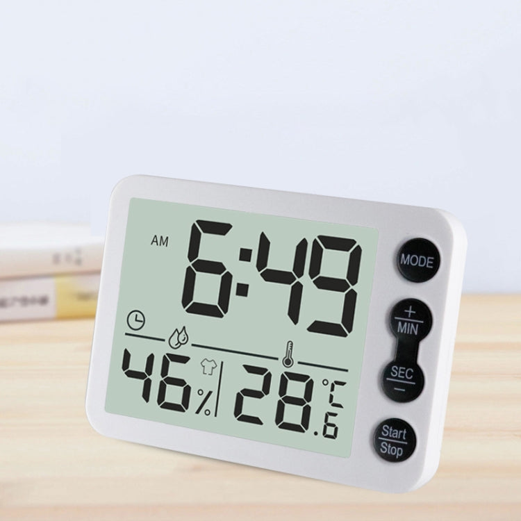 Multifunctional Indoor Thermometer And Hygrometer Large Screen Alarm Clock Kitchen Electronic Countdown Timer