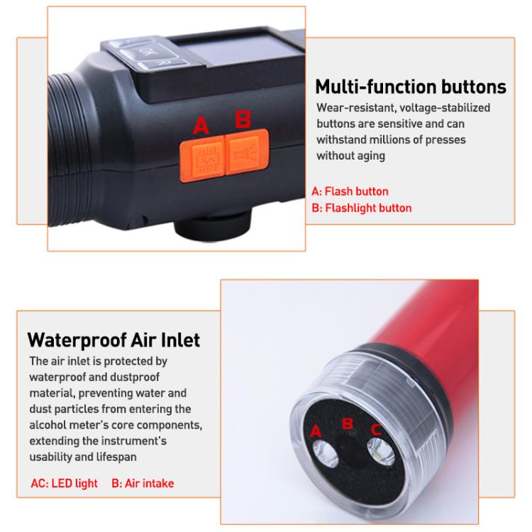 Cheetah No. 1 Alcohol Tester Blowing Baton Alcohol Tester With Flashlight Function,CN Plug