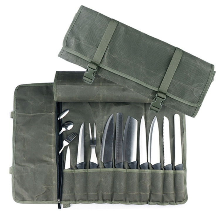 Oil Wax Canvas Roll Chef Knife Storage Bag