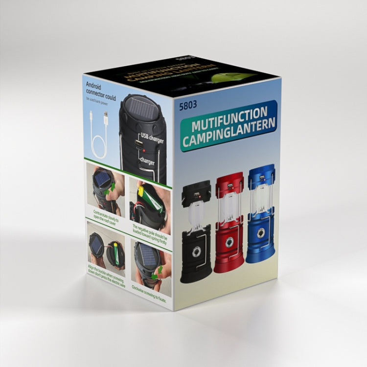 5803 Solar Camping Lamp Outdoor LED Emergency Portable Light Support USB Output