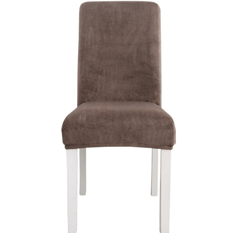 Simple Soft High Elastic Thickening Velvet Semi-Interior Chair Cover Hotel Chair Cover, Coffee Gray, Yellow Green, Wine Red, Navy, Black, Dark Green, White, Peacock Blue, Light Gray, Carbon Gray, Camel, Royal Blue, Beige, Grape Purple, Red, Orange