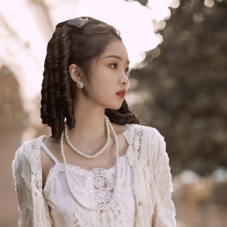 Princess Curly Ponytail Wig Costume Film And Television Retro Prom Comb Ponytail Curly Hair