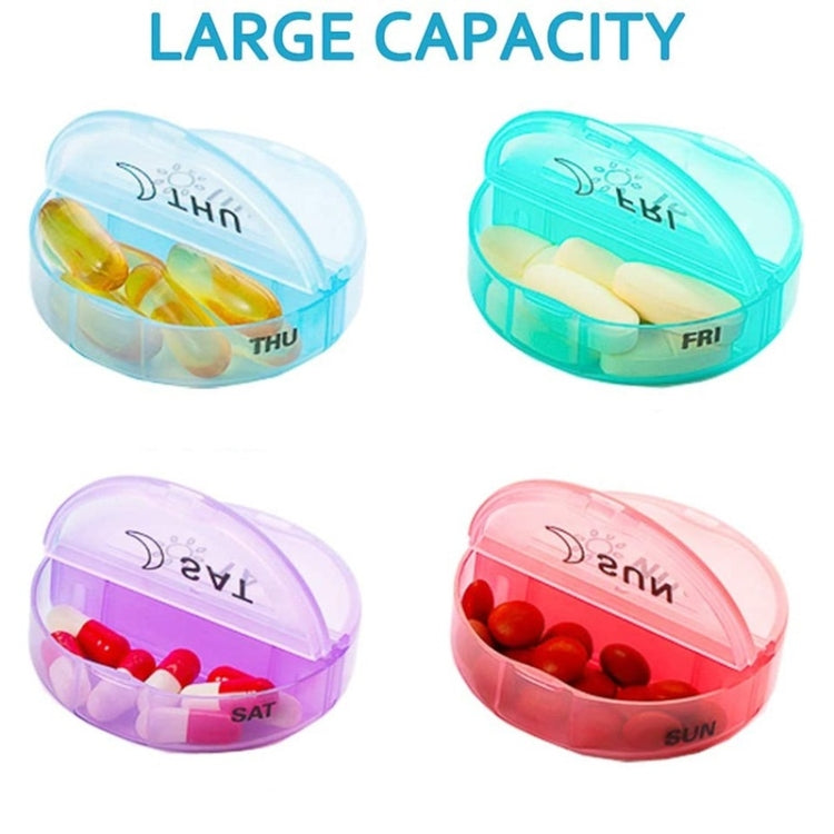 One Week Use Portable Plastic 14-Compartment Pill Box Leather Bag