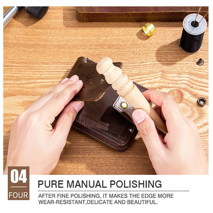 BUFF CAPTAIN 231 First Layer Cowhide Zipper Wallet Horizontal Leather Multiple-Card Thicken Album Wallet