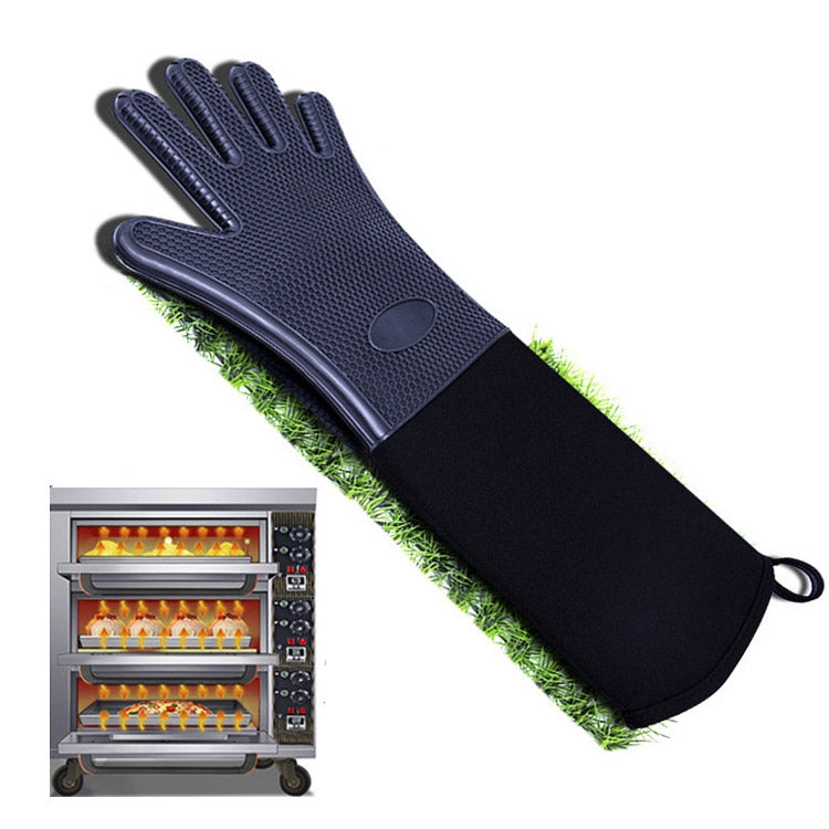 Extended Silicone Non-slip Gloves Resistant To High Temperatures Insulated Microwave Ovens Anti-scalding Gloves