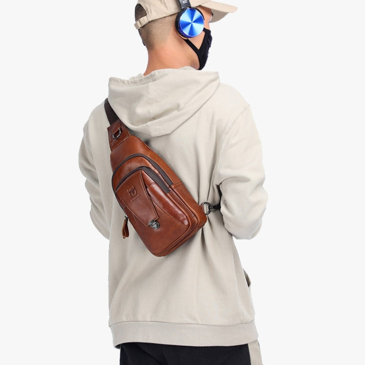 BUFF CAPTAIN 110 Men Leather Shoulder Bag First-Layer Cowhide Leather Multi-Function Chest Bag
