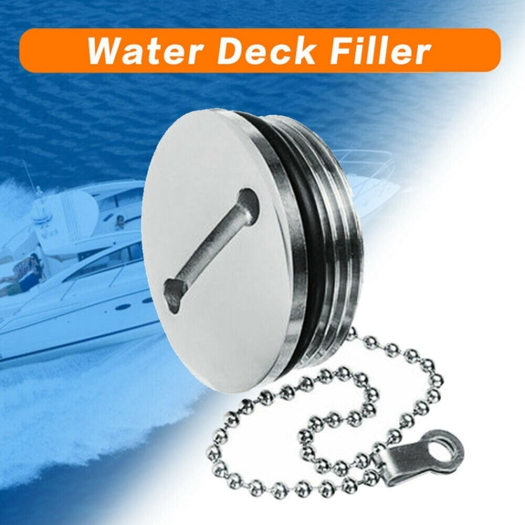 38mm Stainless Steel Boat Deck Fill Filler Replacement Cap + Chain Boat Replacement Accessories