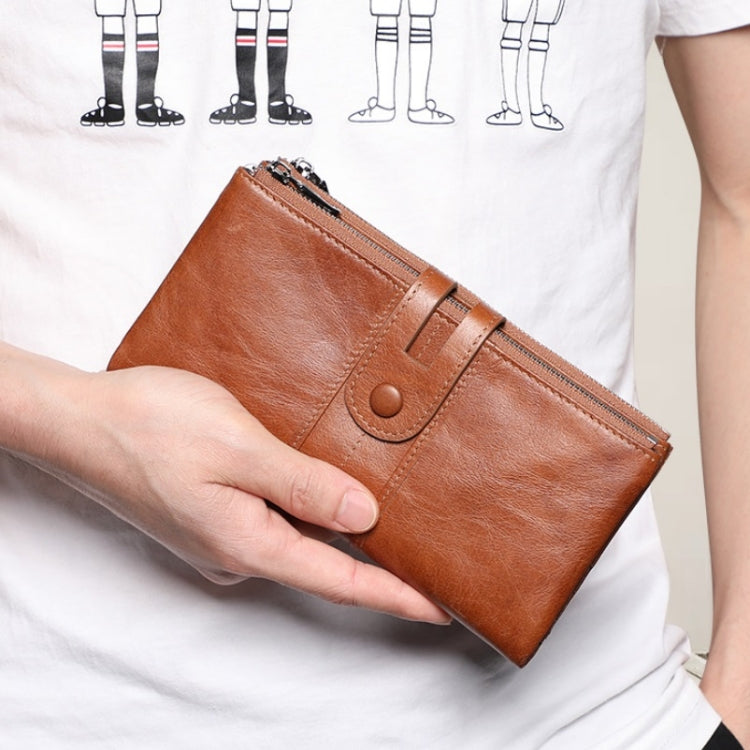Retro Ladies RFID Wallet Leather Long Mobile Phone Bag