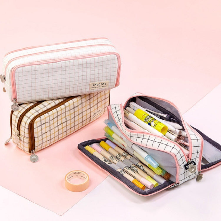 Angoo Double-Open Multi-Layer Stationery Pencil Case Multifunctional Cosmetic Bag