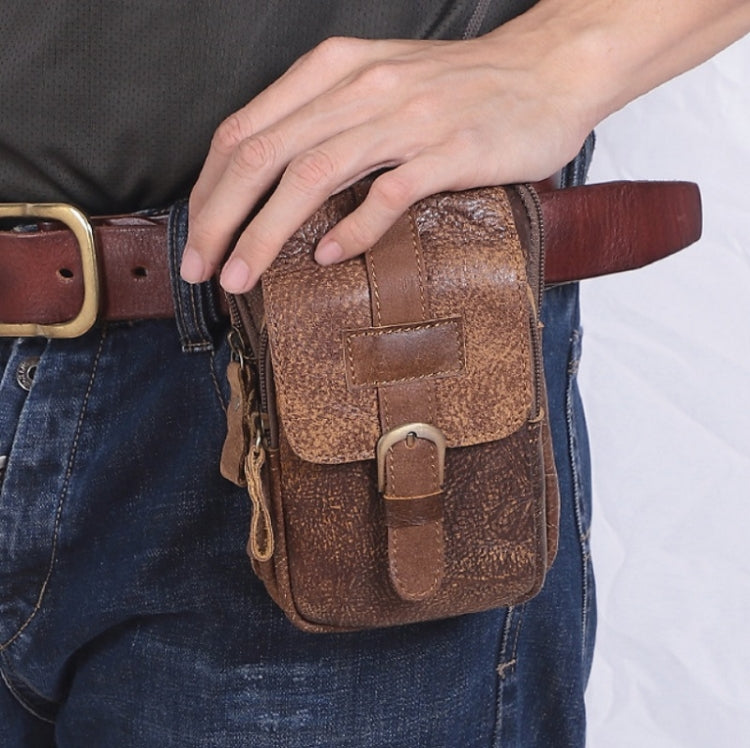 6371 Men Mobile Phone Belt Bag Multifunctional Retro Satchel Waist Bag