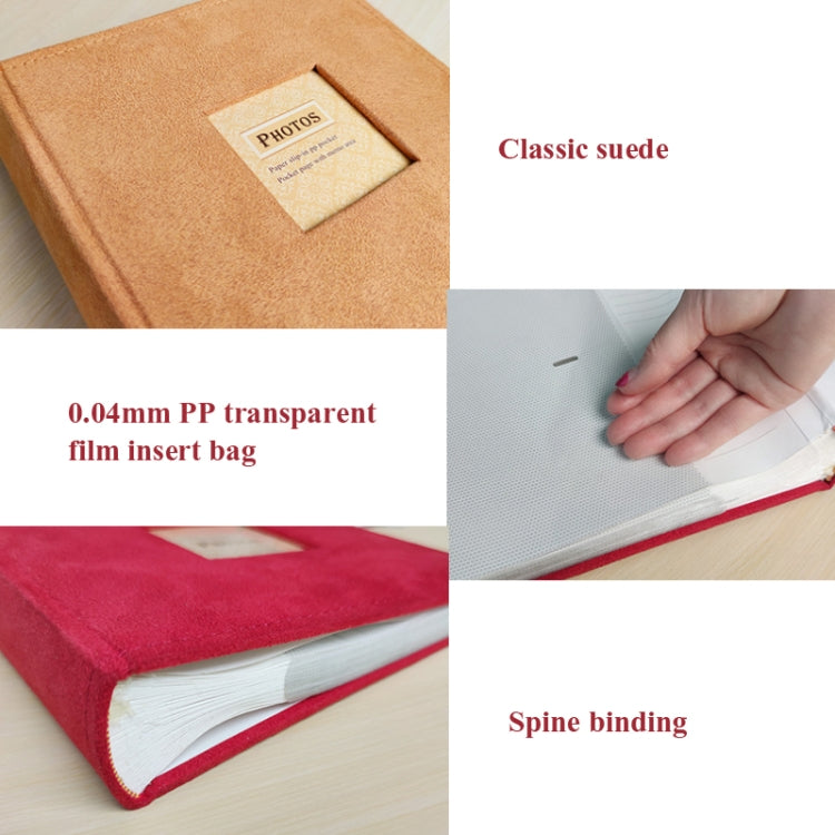 6 Inch 200 Sheets Flannel Retro Photo Album Interstitial Photo Storage Book