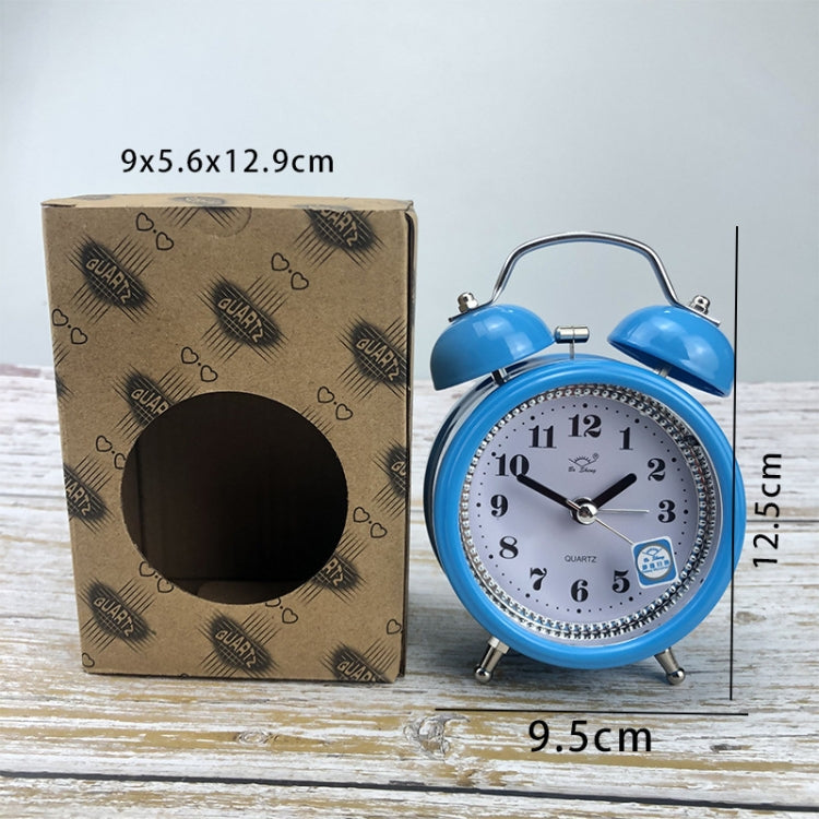 3 Inch Metal Bell Alarm Clock With Night Light Student Bedside Fashion Clock