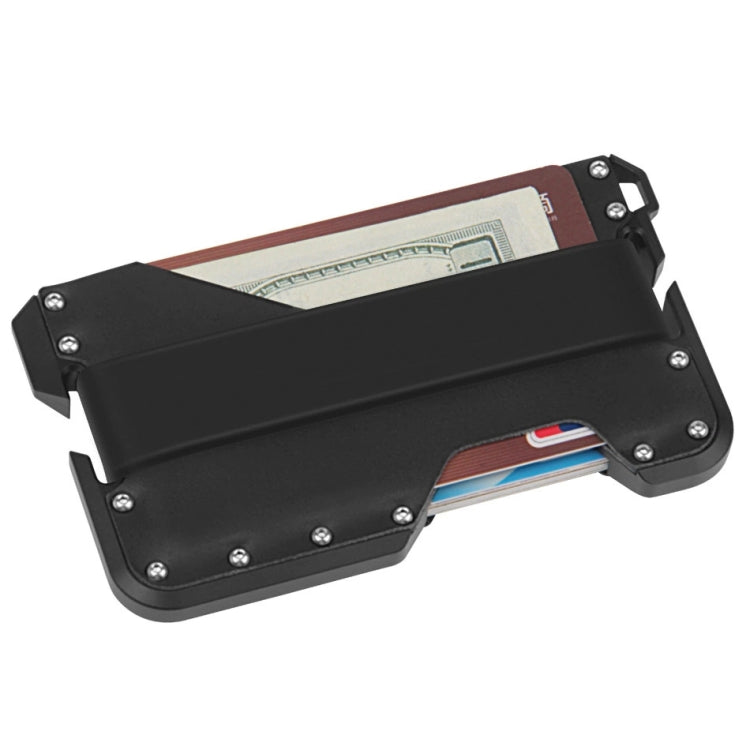 JK02 Metal Card Holder RFID Anti-Theft Leather Wallet EDC Multifunctional Stainless Steel Aluminum Alloy Card Holder, Black, Black+ Khaki +Black, Black+Black + Orange, Black + Khaki + Orange, Silver + Black + Black, Silver + Khaki + Black