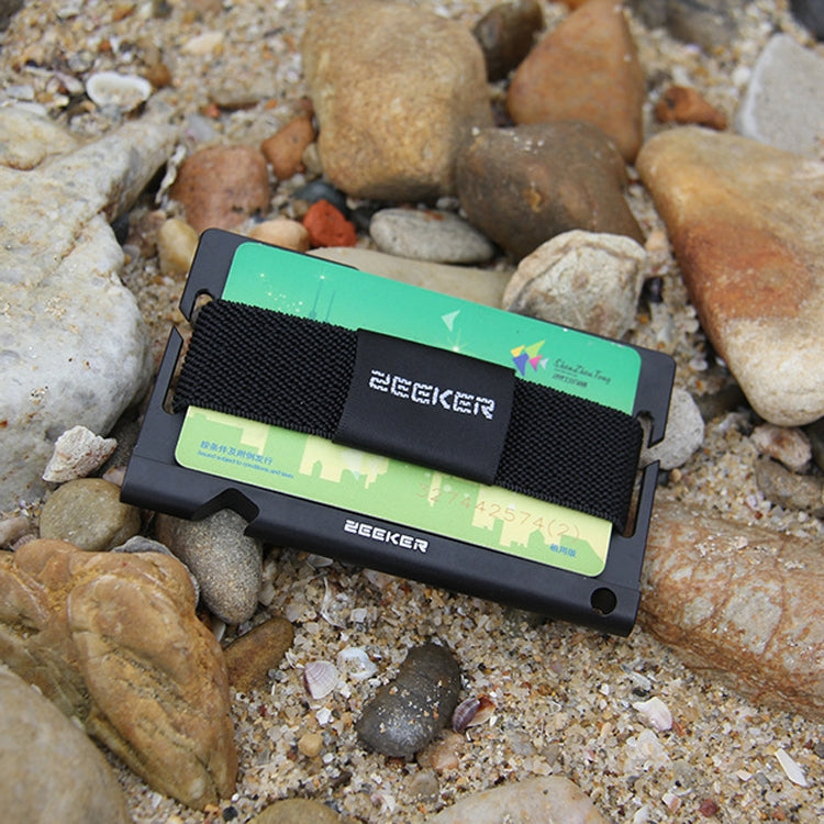 ZEEKER JK03 Aluminum Alloy Card Holder Multi-Function Elastic Band Women And Men Wallet Metal Business Card Holder