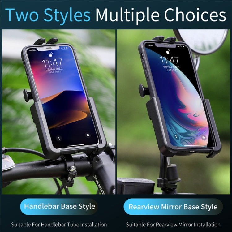 WEST BIKING Bike Mobile Phone Holder Aluminum 360 Rotatable Electric Bike Scooter Motorcycle Phone Stand,Style: