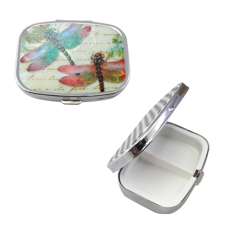 2 PCS Y10336 Two-Compartment Metal Portable Pill Box