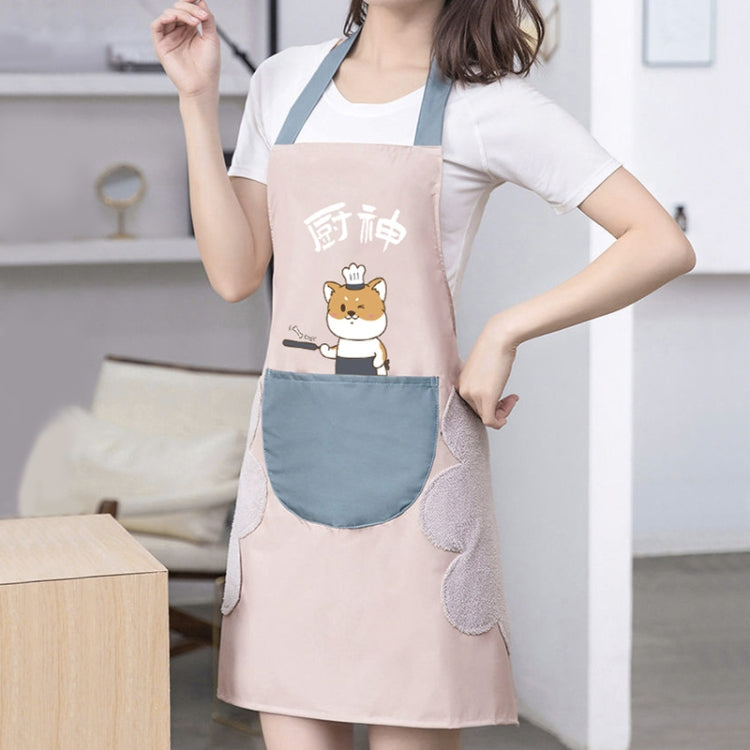 Home Kitchen Waterproof And Oil-Proof Apron Cute Cooking Work Apron, Colour: Foodie Light Pink (Ordinary)