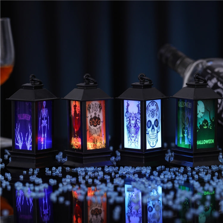 4 PCS Halloween Window Decoration Props Fecoration Small Oil Lamp Wind Lamp Luminous Ornaments