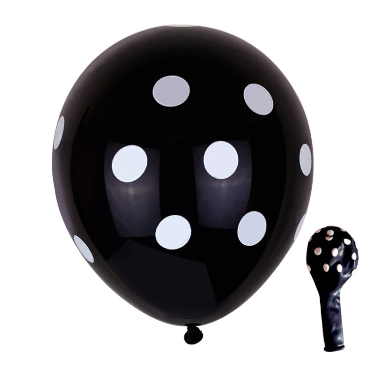 100 PCS FY-10280 12 Inch Dot Party Decorative Balloon Wedding Scene Arrangement Latex Balloon, Black White Dot, Green White Dot, Pink White Dot, Red White Dot, Deep Blue White Dot, Light Blue White Dot, Yellow White Dot, Rose Red White Dot