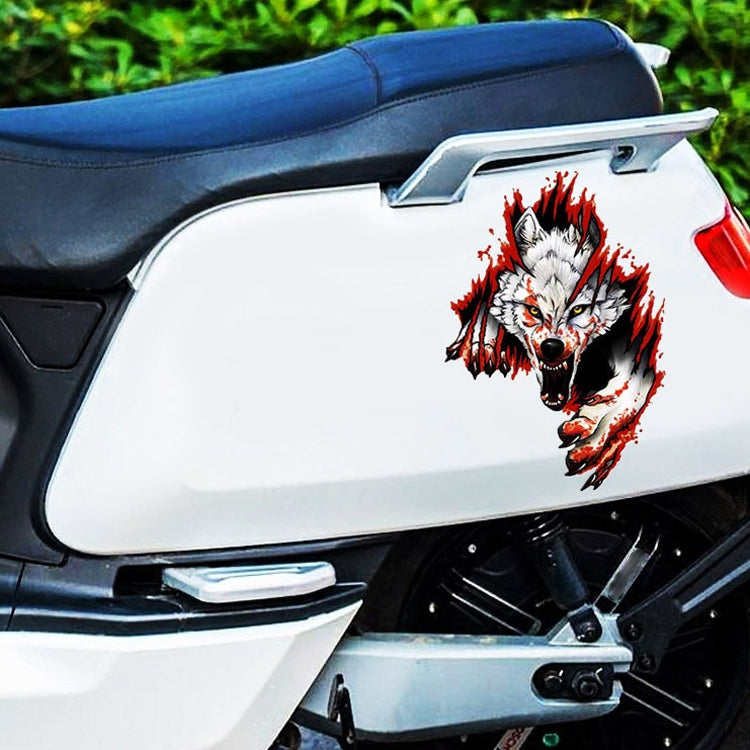 3D Realistic Wolf Head Hood Door Car Body Decoration Stickers Scratches Cover Waterproof Car Stickers