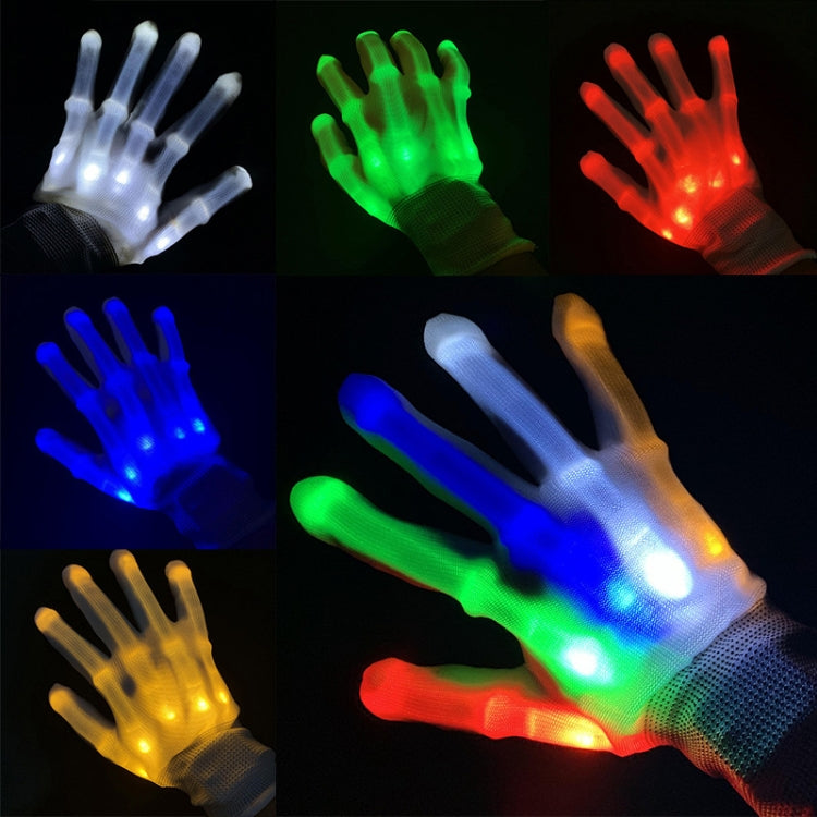 1 Pairs Hand Bones LED Glowing Gloves