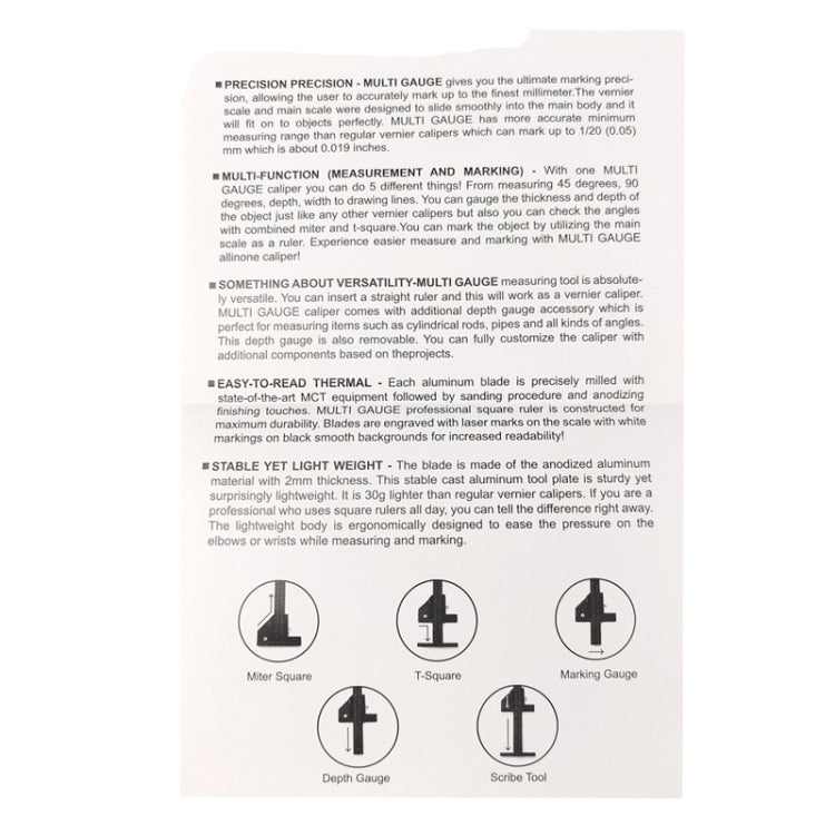 T072 Woodworking Multifunctional Aluminum Alloy Marking Ruler