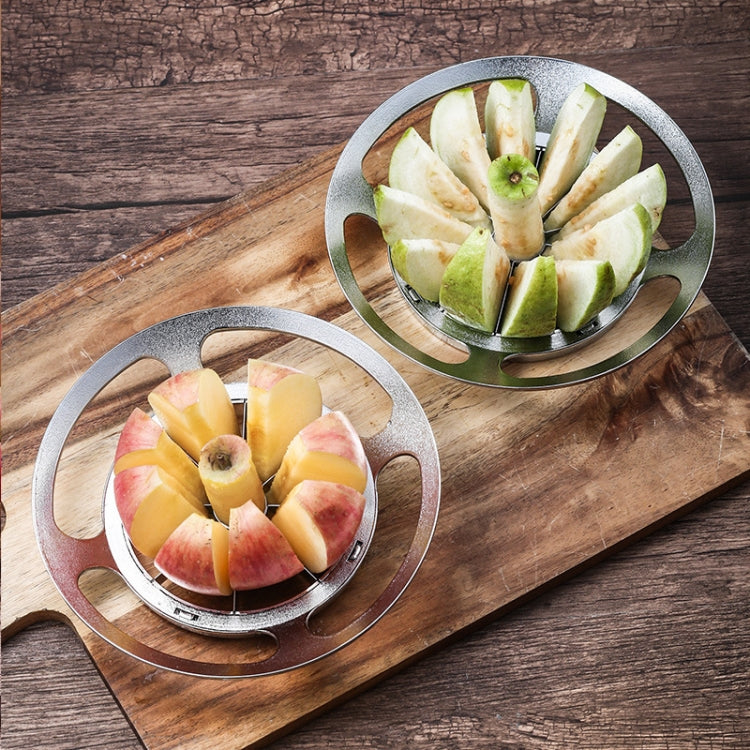 Stainless Steel Round Apple Slicer Fruit Divider, 8 Cut (Blue)