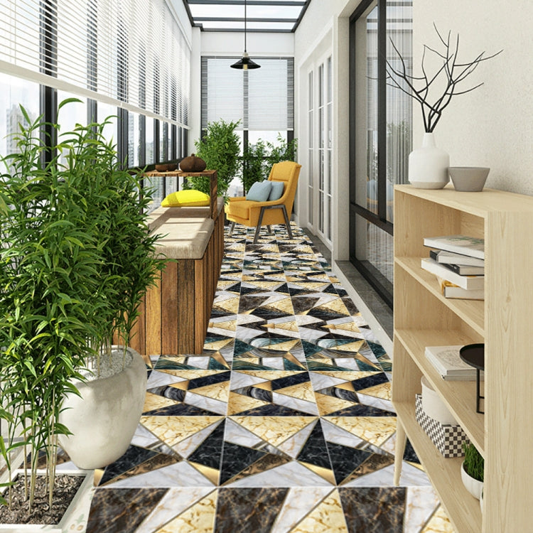 PVC Crystal Covered Film Geometric Pattern Tile Wall Sticker