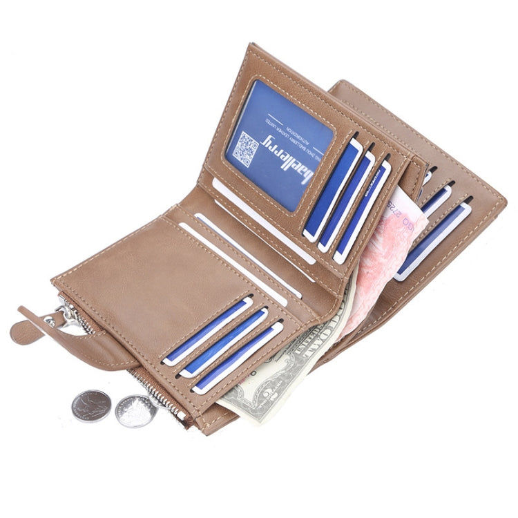 Baellerry D3218 Men Short Multi-Card Slot Zipper Wallet Large Capacity Card Holder