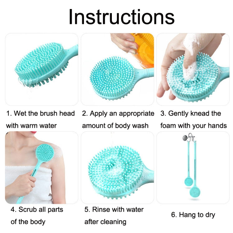 Silicone Massage Long Handle Double Sided Bath Brush