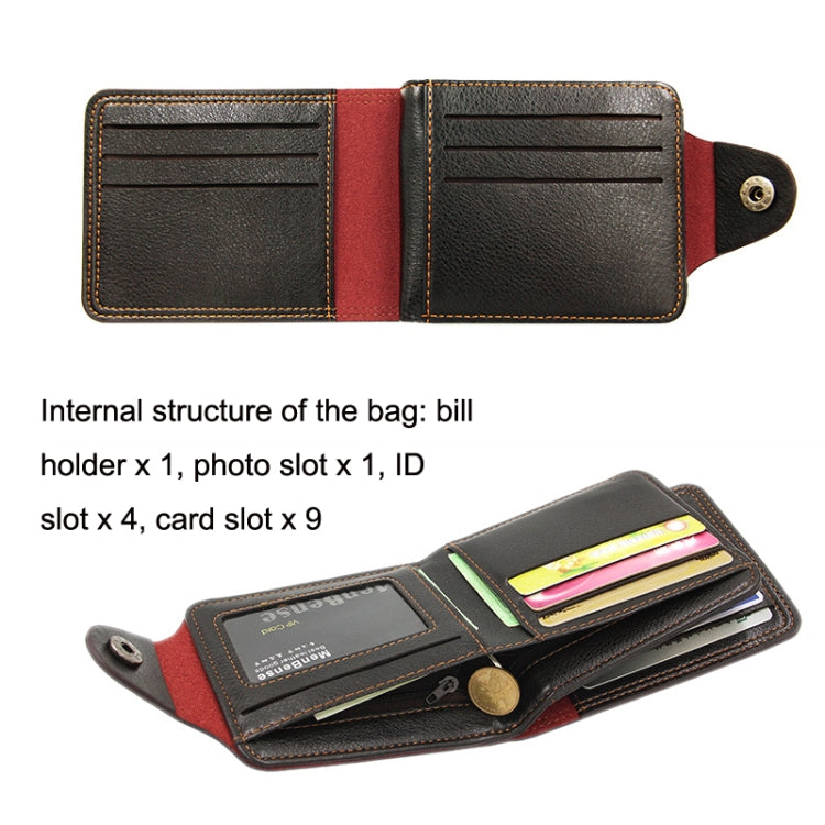 MenBense Men Multi-Card 2 Fold Short Wallet Carrying Card Case