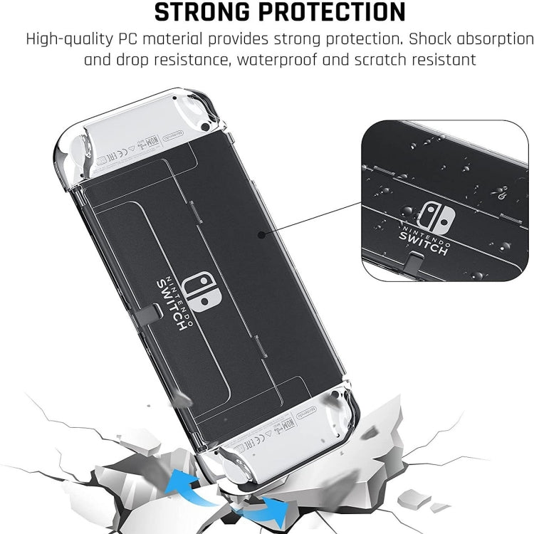 Game Console Crystal Shell Remote Sensing Cap Tempered Film Storage Bag Set For Switch OLED Console