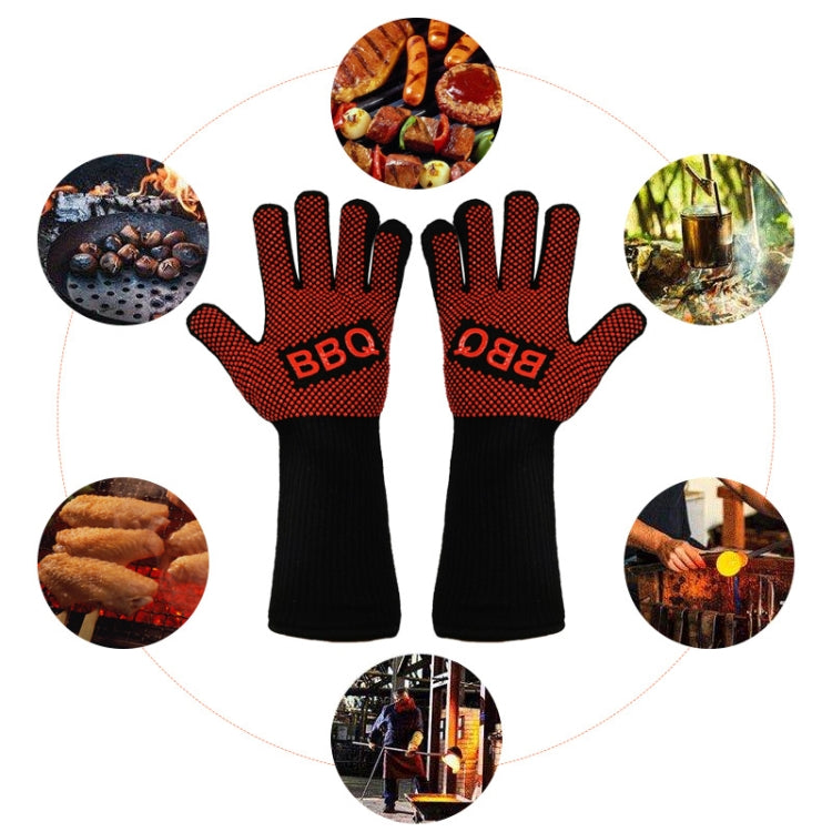 1 Pair High Temperature Resistant Silicone BBQ Gloves Anti-Scalding Gloves