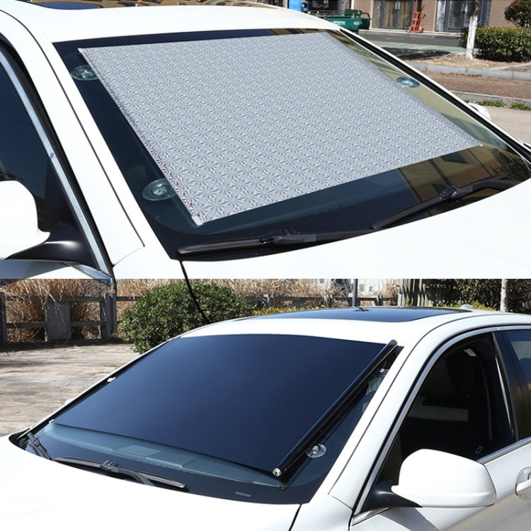 Suction Cup Car Shade Curtain Window Telescopic Roller Blind, Size: 50x125cm Silver Laser