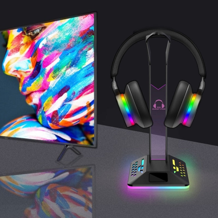 Dual USB RGB Color Changing Gaming Headset Stand