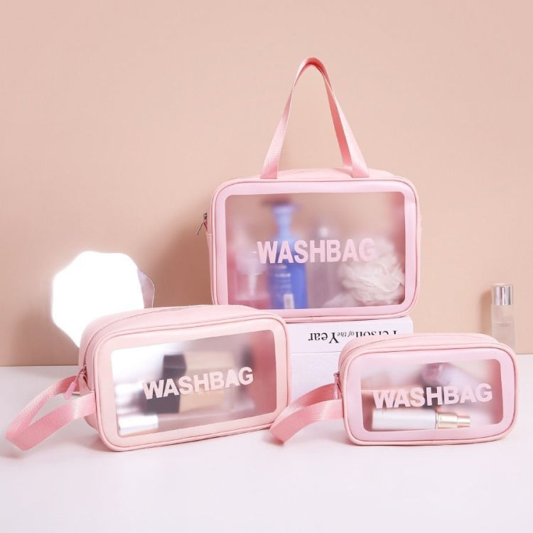 2 PCS Frosted Translucent Waterproof Storage Bag Cosmetic Bag Swimming Bag Wash Bag