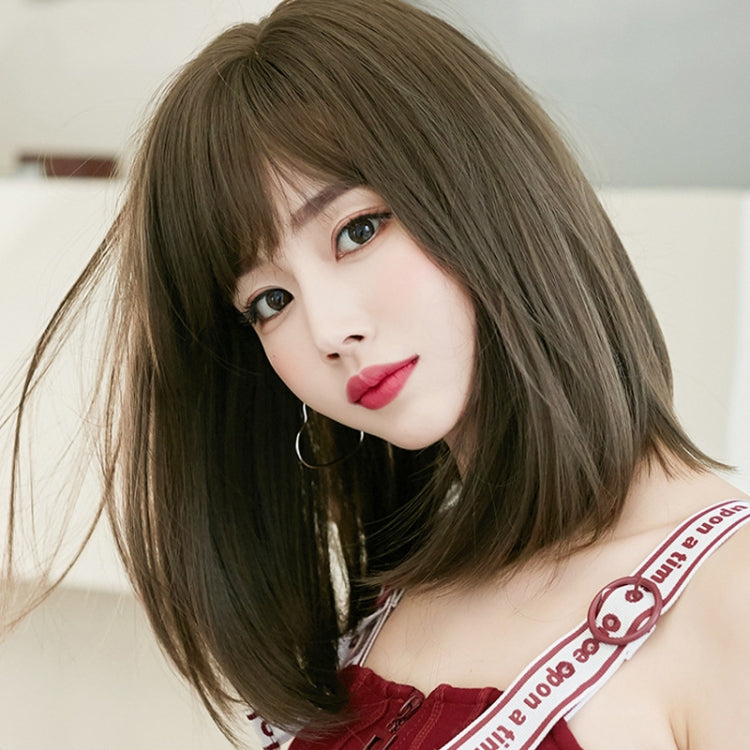 Women Medium Length Natural Realistic Full Shoulder Length Wig