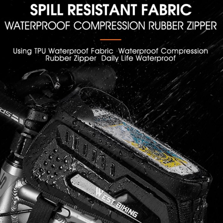 WEST BIKING Bicycle Front Bag TPU Hard Shell Riding Front Beam Bag