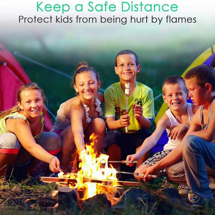 1124-7 Retractable Wooden Stick Marshmallow BBQ Fork, Spsc: Drawstring Bag